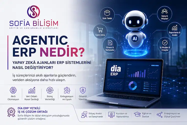 Agentic ERP ve DİA ERP'de yapay zekâ destekli iş akışları - Sofia Bilişim